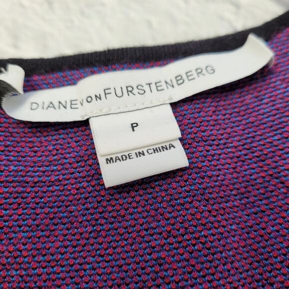 Diane von Furstenberg Abstract Floral Jacquard Fit & Flare Dress sz Small Petite - Picture 3 of 16